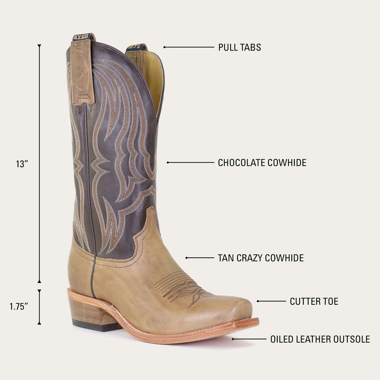 13" TAN STAFFORD BOVINE D